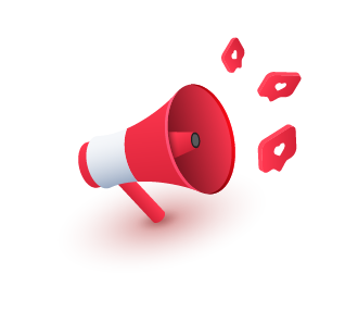Marketing megafon 3d illustration